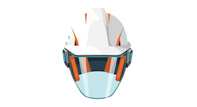 Sleek Futuristic Helmet Design with Visor for VR or Sci-Fi Isolated