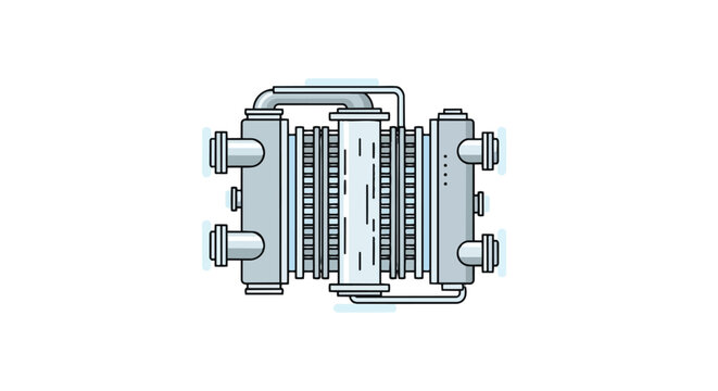 Industrial Heat Exchanger System Icon for Technology and Engineering Processes