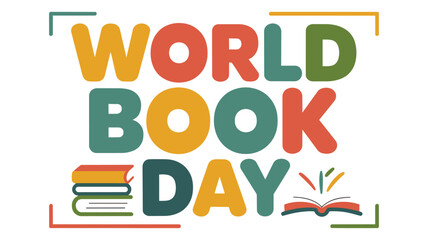 Vibrant World Book Day celebration with colorful typography