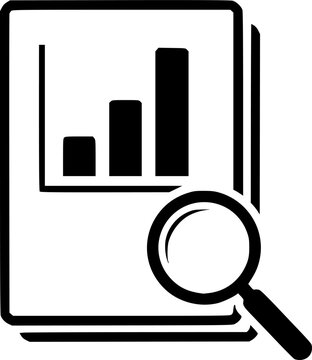 case study icon , magnifier icon
