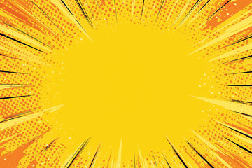 Retro Comic Style Burst with Yellow and Orange Hues