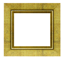 Old style vintage golden frame isolated on a white background