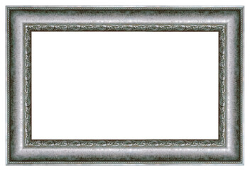 Old vintage silver frame isolated on a white background