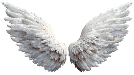 Fototapeta premium Angel wings religious symbol isolated on a white background. 