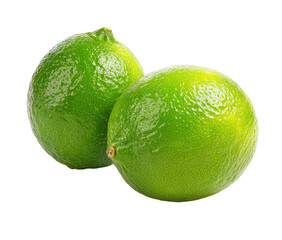 Two vibrant limes, close-up