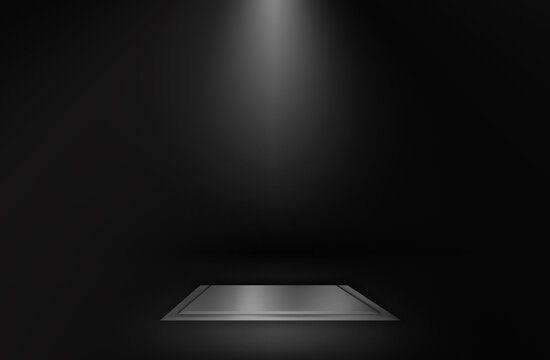 spotlight on stage fondo negro con meda iluminada