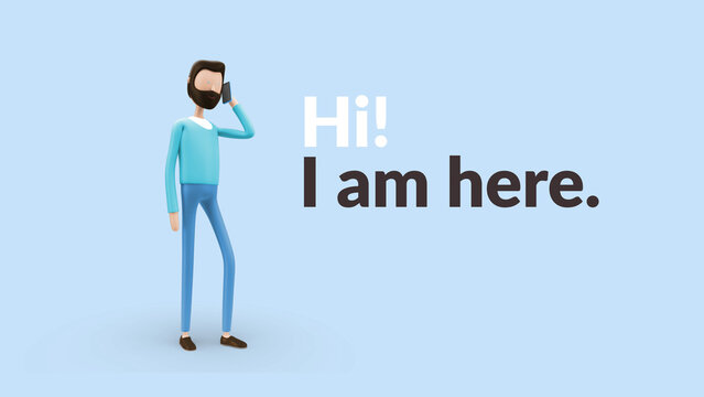 Explainer Man Talking Phone