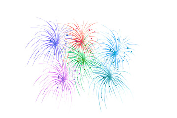 Obraz premium Colorful Fireworks Illustration Celebration Abstract Festive Design