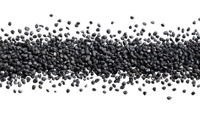 Black seeds in a horizontal stream