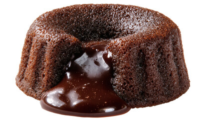 Chocolate lava cake isolated on a white background