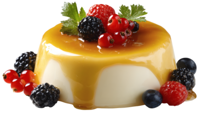 Pudding dessert isolated on a white background