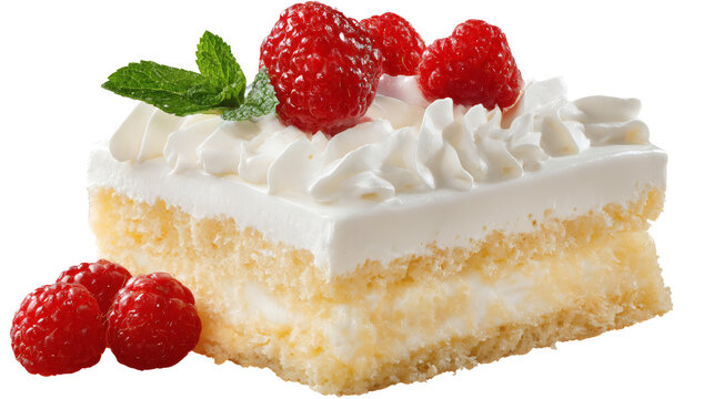 Tres leches cake isolated on a white background