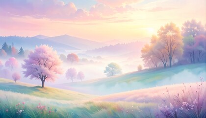 Dreamy Pastel Sky with Soft Clouds and Gradient Colors