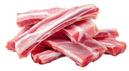 Fresh raw pork ribs stacked