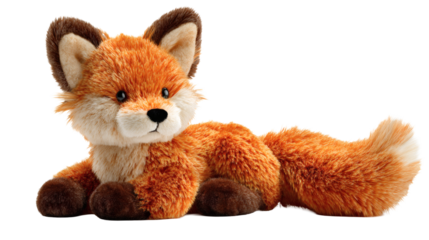 Fox plush toy isolated on a white background