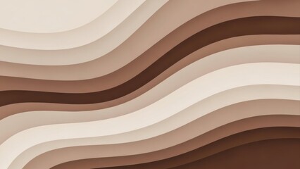 Abstract wavy brown and beige background with layered fluid shapes. Modern gradient texture design for web, banners, and digital projects.