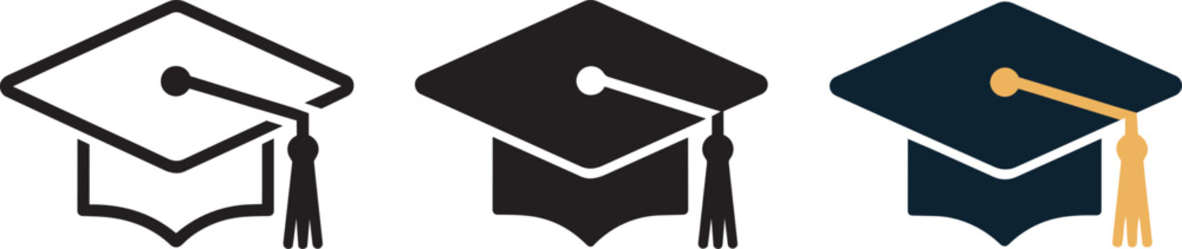 Graduation cap icon symbolizing education, achievement, success, and academic pursuit