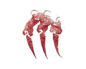 Abstract, crimson claw marks, textured