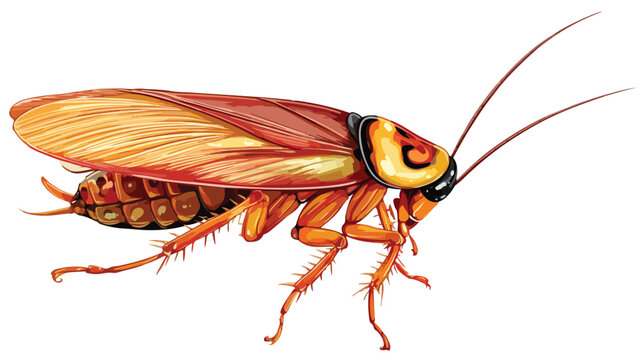 Friendly Cartoon Cockroach Waving Gesture on White Background Vector