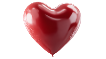 Valentine’s Day balloon heart shape, glossy helium balloon, isolated on a white background