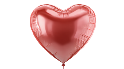 Valentine’s Day balloon heart shape, glossy helium balloon, isolated on a white background