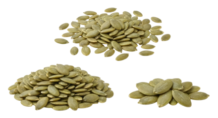 Pumpkin Seeds, Pepitas, Healthy Snack, Food Ingredients, Isolated on White Background