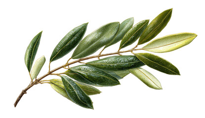 Detailed illustration of an olive branch