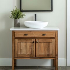 Rustic Wood Vanity, White Sink, Farmhouse Bathroom, Cabinet ,HomeDecor