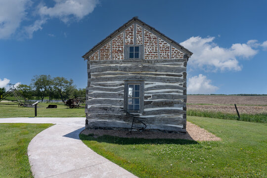 Homestead National Historical Park near Beatrice, Nebraska. Unit of National Park Service commemorates American Homestead Act. Site of first successfully claimed acres. Palmer-Epard Cabin