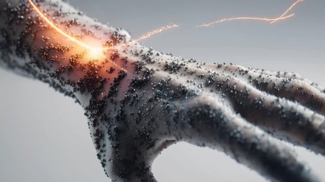 Macro view of virus mutation on human skin symbolizing biological evolution