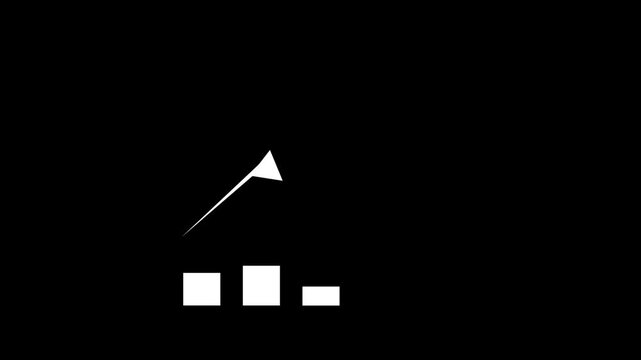 Business growth chart with upward arrow animation