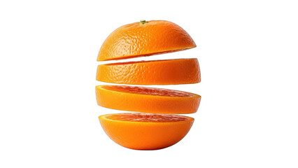 Sliced Orange Floating Against Black Background citrus fruit