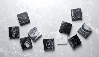Elegant Marble Soap Squares - A Luxurious Bathing Experience.
