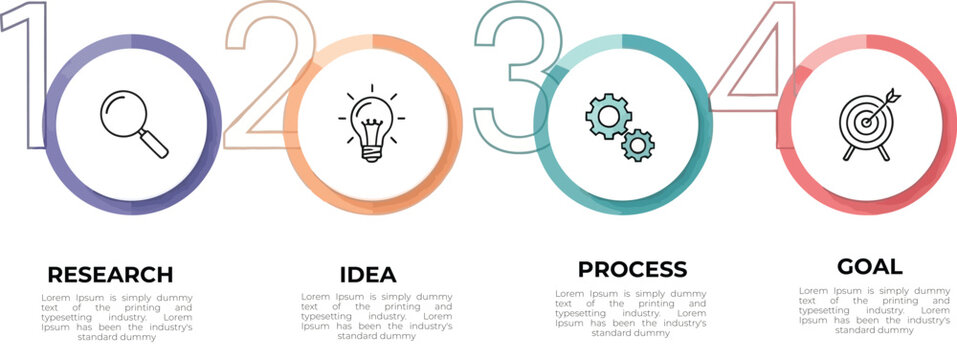 Business infographic template &ndash; round process diagram with icons