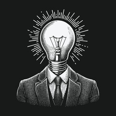 The Lightbulb Head: An Illustration of Brilliant Ideas.
