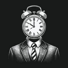 Time Management: A Conceptual Illustration of Punctuality and Professionalism.