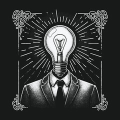 Illuminating Ideas: A Lightbulb Head in Business Attire.