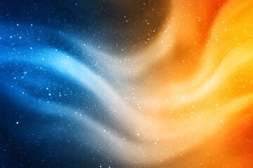 Vibrant Cosmic Nebula Gradient with Glowing Blue and Golden Orange Stardust Flow