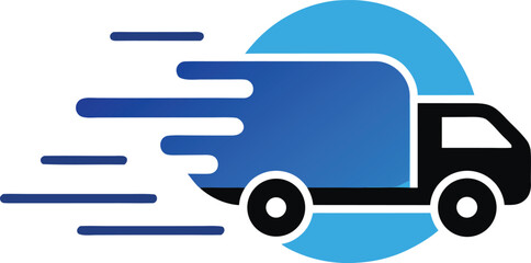 Fast Delivery Truck Moving Quickly with Motion Blur Effect