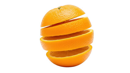 Stacked Slices of Orange Levitating on Black Background sliced fruit