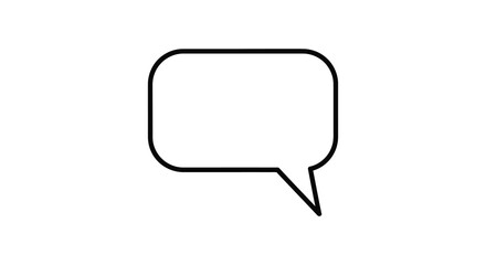 Fototapeta premium A simple black outline of a classic comic book speech bubble on a white background