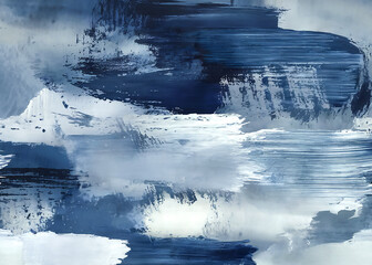 Dynamic Blue Brushstrokes Abstract Art