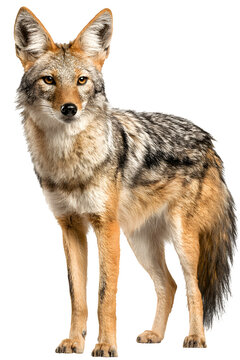 Golden Jackal Portrait isolated on transparent background