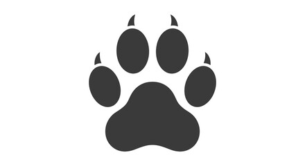 A simple black and white illustration depicts a single animal paw print showing distinct pads © Pvect02