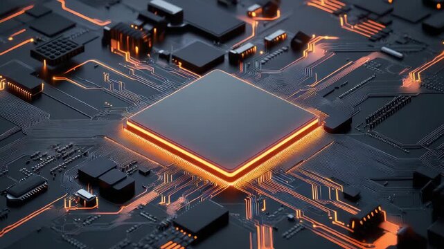 Digital Soul Pattern Advanced AI Processing Core Chip on Digital Circuit Board Representing High Performance Computing Future Technology