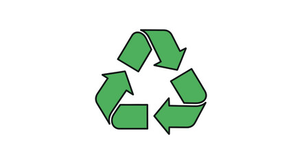 Obraz premium A simple graphic depiction of the universal recycling symbol three chasing arrows forming a loop