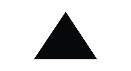 A simple geometric illustration depicting a solid black triangle against a white background