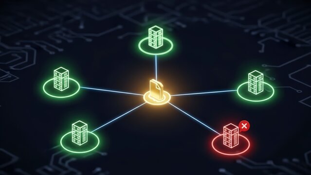 Decentralized Network With One Node Failing.