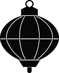 Fototapeta premium Paper Lantern silhouette vector art illustration, black and white design