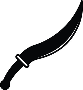 Kirpan sacred sword silhouette vector art illustration and minimal black and white design